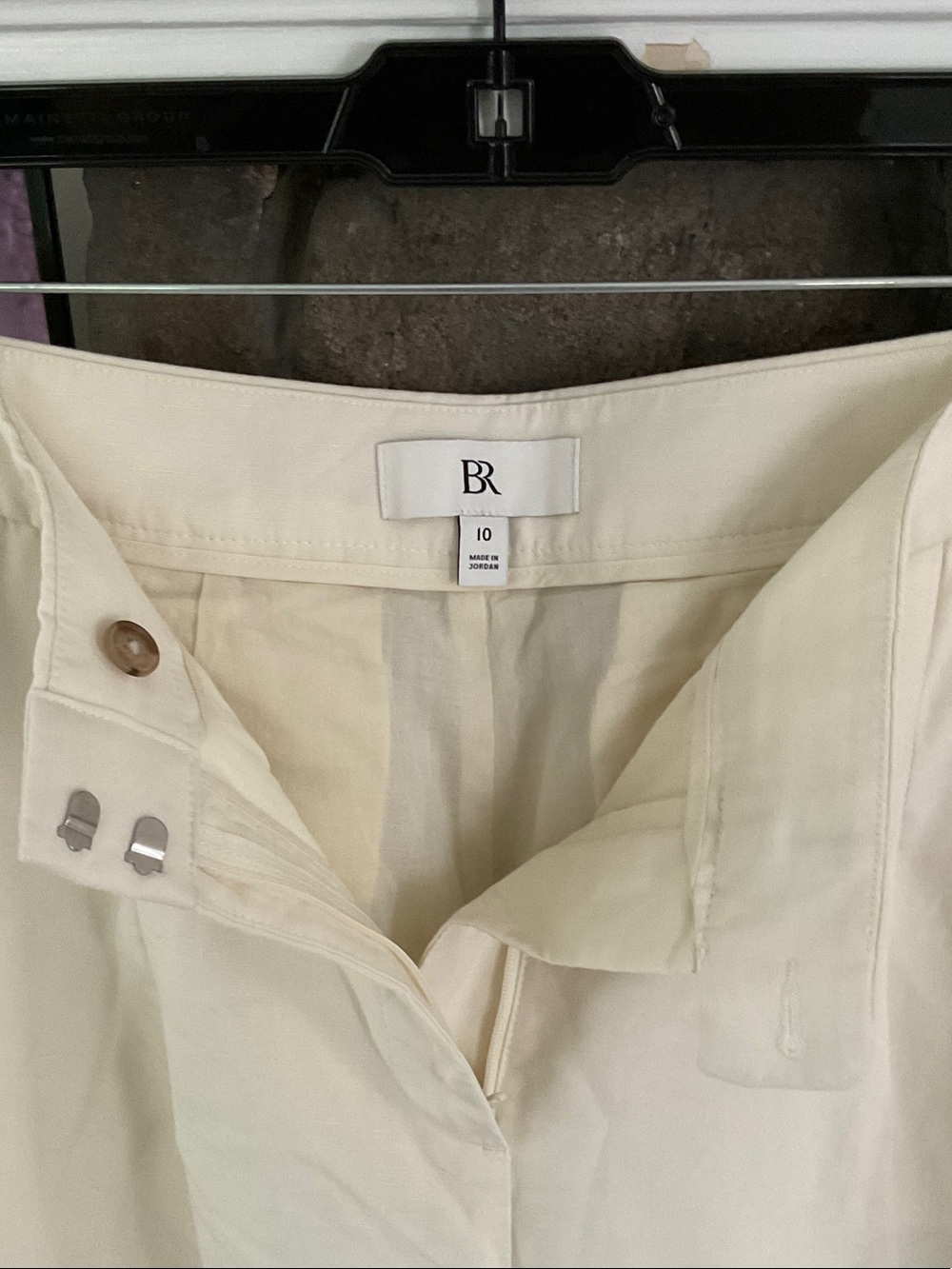 Banana Republic Cream High-Waist Wide-Leg Trousers - Picture 3 of 7